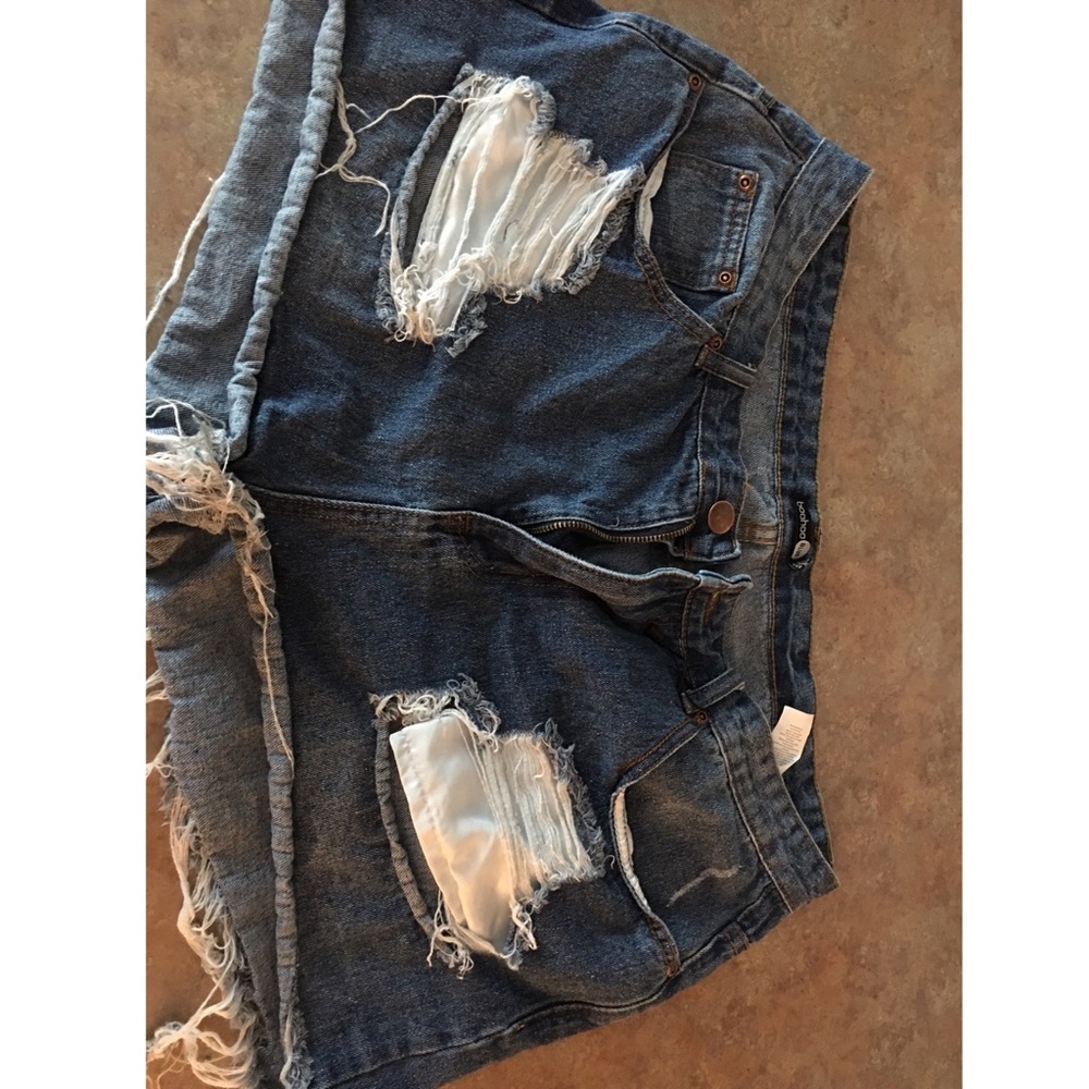 High waisted distressed Denim Shorts
